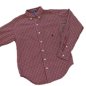Ralph Lauren Button Down Long Sleeve Shirt Red Plaid Size S(8/10)